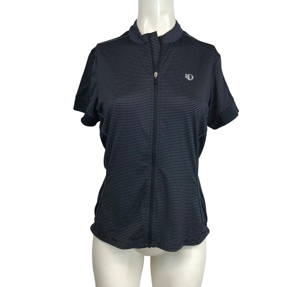 Pearl Izumi SELECT Womens Cycling Jersey Black White Striped Full‎ Zip Large